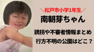 南朝芽ちゃんは誘拐された？不審者の目撃情報は？行方不明になった公園はここ！
