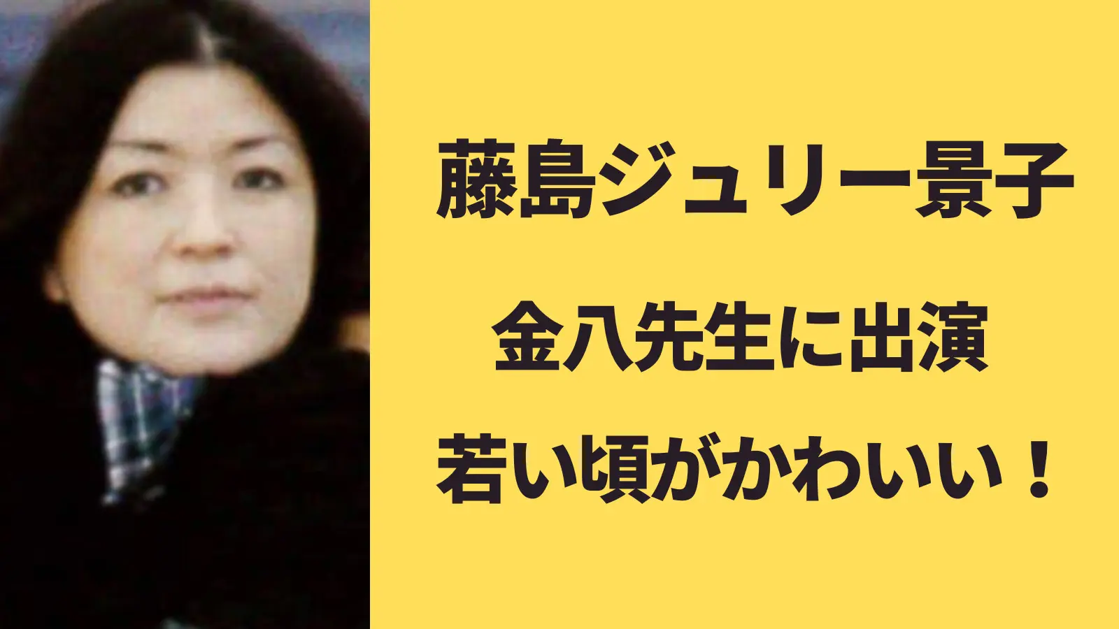 藤島ジュリー景子が金八先生に出演時の姿がかわいい！若い頃は女優で活躍していた！